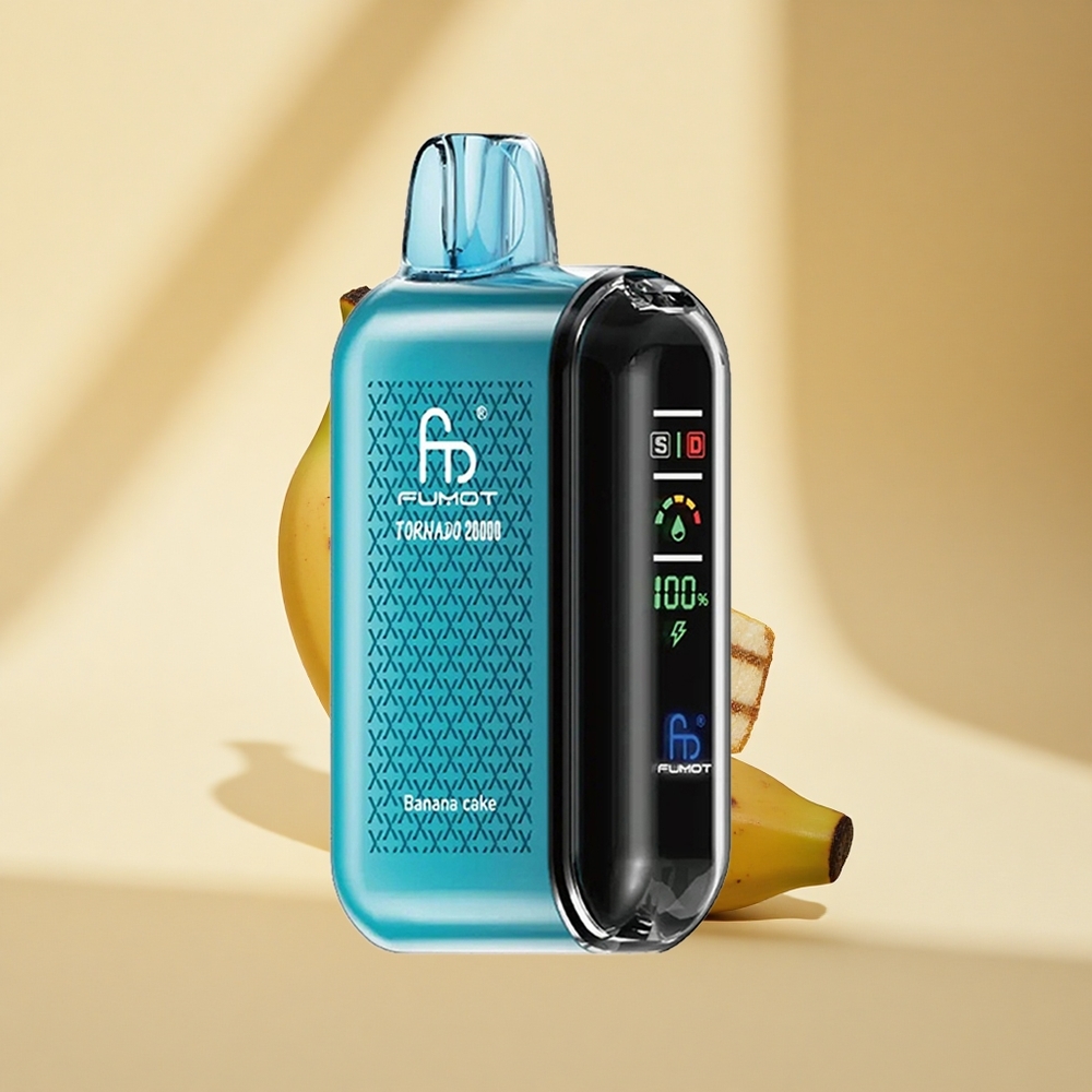 Fumot Tornado 20000 Puffs Bananenkuchen Dual Mesh Coil Smart Display
