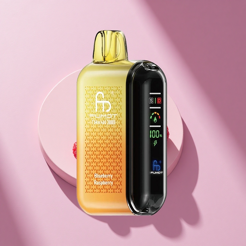 Fumot Tornado 20000 Puffs Blaubeere Himbeere Dual Mesh Coil Smart Display