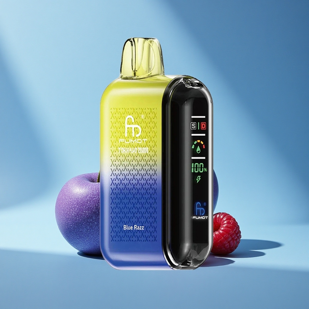 Fumot Tornado 20000 Puffs Blaue Himbeere Dual Mesh Coil Smart Display