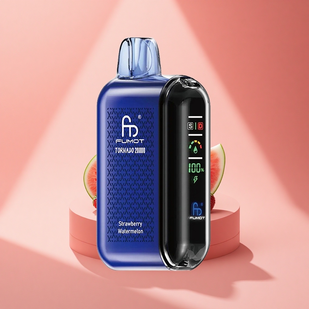 Fumot Tornado 20000 Puffs Erdbeer-Wassermelone Dual Mesh Coil Smart Display