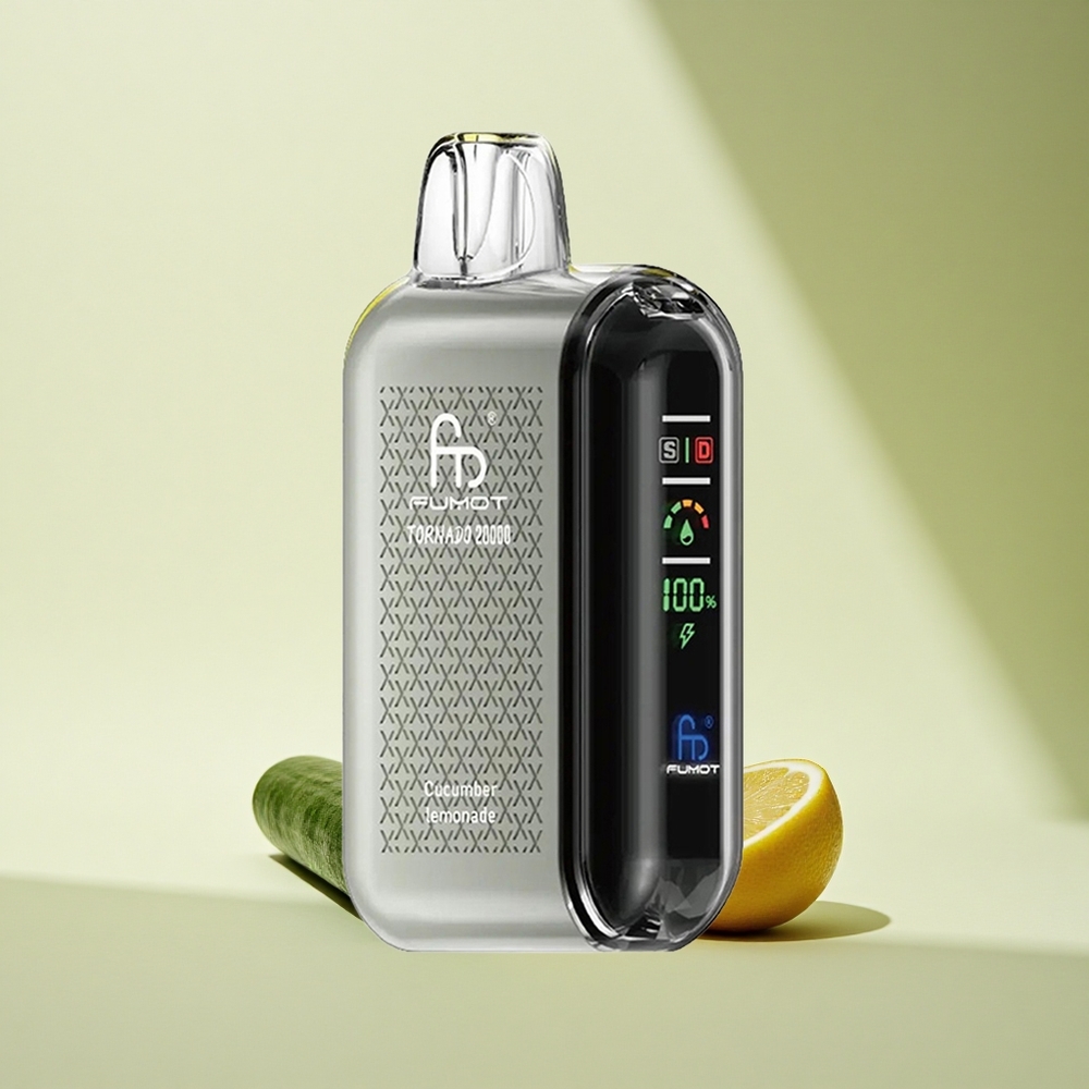 Fumot Tornado 20000 Puffs Gurkenlimonade mit Dual-Mesh-Coil und Smart-Display