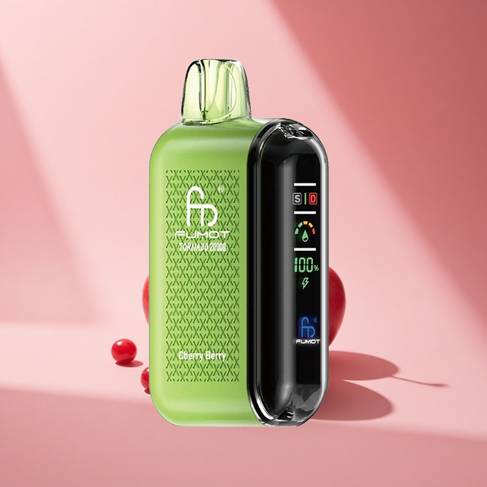 Fumot Tornado 20000 Puffs Kirschbeere Dual Mesh Anzeige