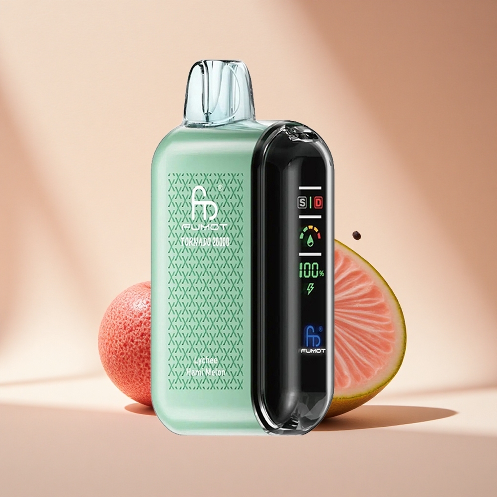 Fumot Tornado 20000 Puffs Litschi-Hami-Melone Dual-Mesh Coil Smart Display