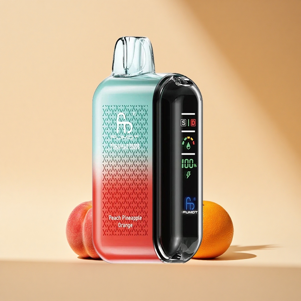 Fumot Tornado 20000 Puffs Pfirsich Ananas Orange Dual Mesh 20ml Display