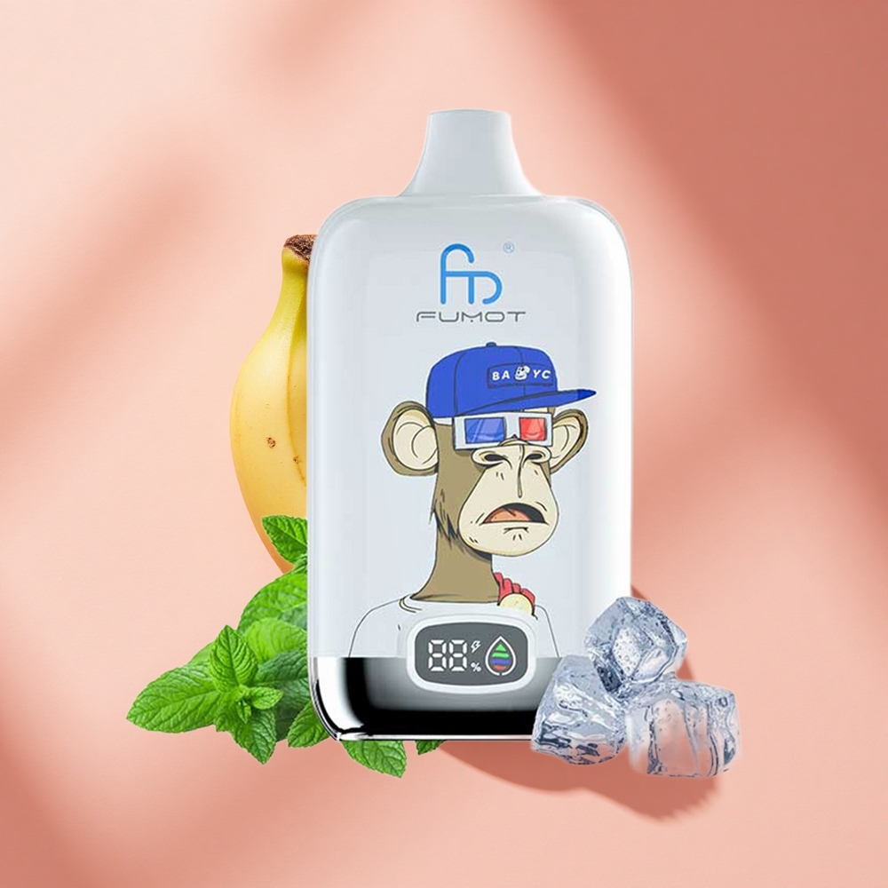 Fumot Tornado Digital Box 12000 Puffs Erdbeer-Banane Mesh Typ-C Leicht