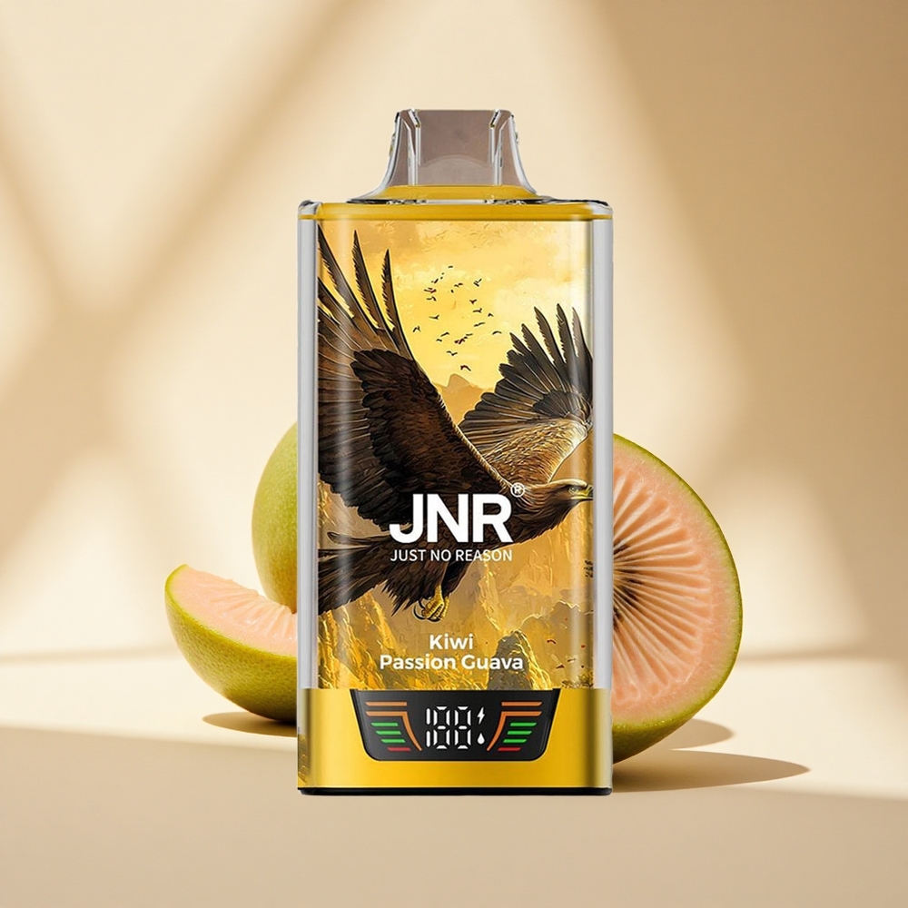 JNR Falcon Pro 28000 Passionsfrucht-Guave-Doppelnetz mit 30ml und Typ-C-Ladung