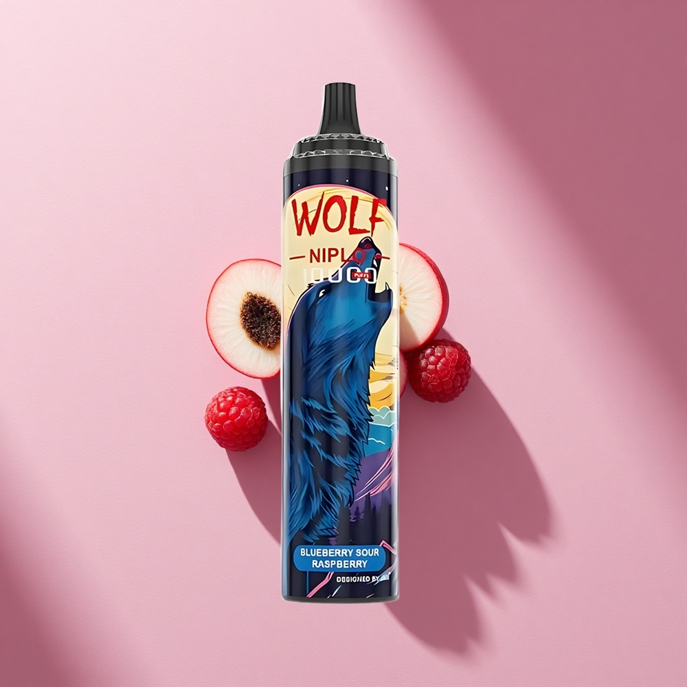 JNR Wolf Niplo 10000 Blaubeer-Sauer-Himbeer Typ-C Schnellladung 20ml