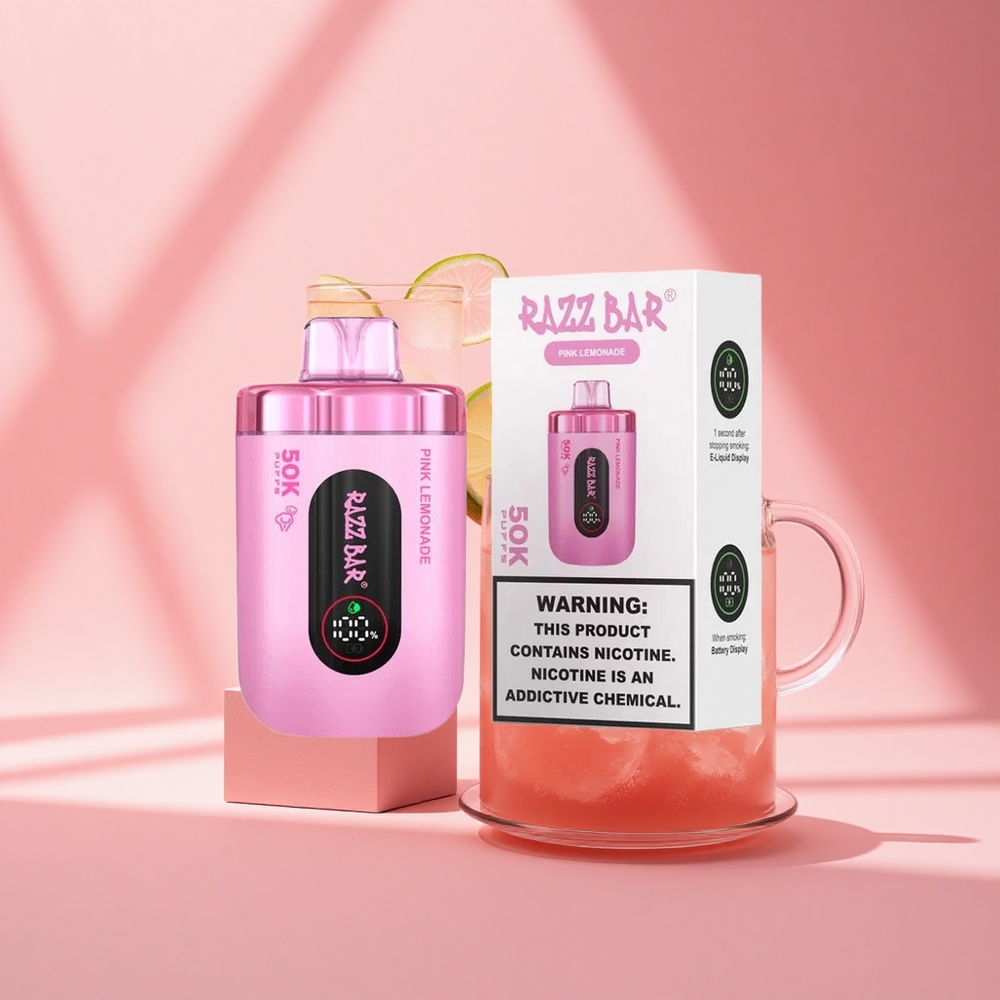 Razz Bar 50K Puffs Rosa Limonade 1.0 Ohm Mesh Typ-C