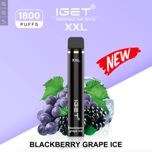IGET Vape Shop - xxl - 1800 Züge 8BTV597 Brombeertraubeneis