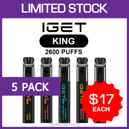 IGET Shop - King - 2600 Züge - 5er-Pack 8BTV475