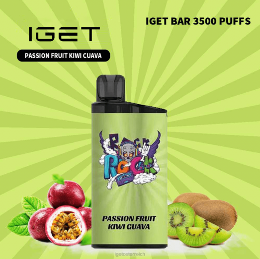 IGET Wholesale - Riegel - 3500 Züge 8BTV615 Passionsfrucht-Kiwi-Guave