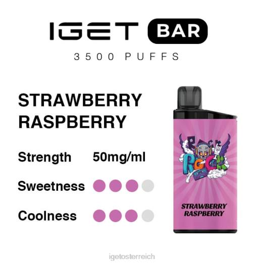 IGET Vape Sale - Riegel 3500 Züge 8BTV273 Erdbeer-Himbeere