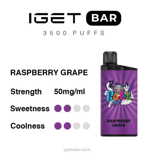 IGET Vape Sale - Riegel 3500 Züge 8BTV280 Himbeertraube