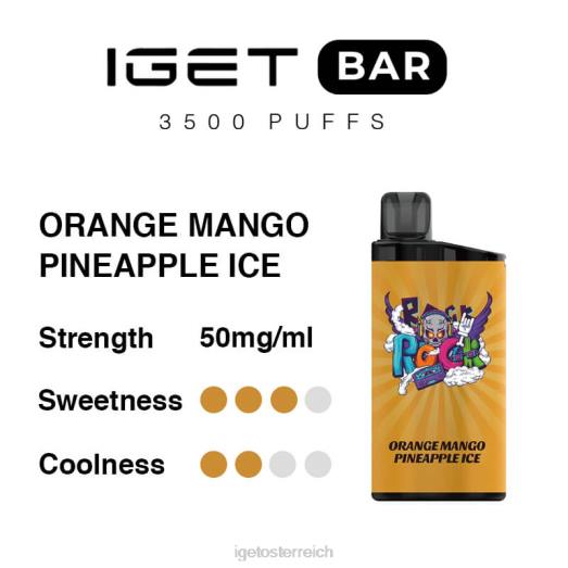 IGET Vape - Riegel 3500 Züge 8BTV290 Orangen-Mango-Ananas-Eis