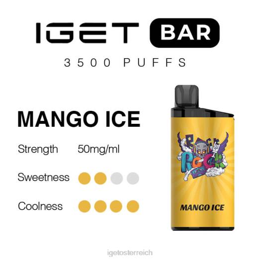 IGET Vape Shop - Riegel 3500 Züge 8BTV299 Mango-Eis