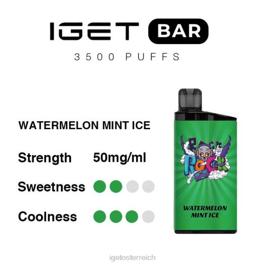 IGET Vape - Riegel 3500 Züge 8BTV304 Wassermelonen-Minz-Eis