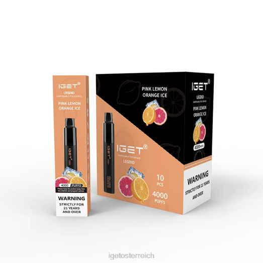 IGET Discount - Legend 4000 Züge 8BTV321 rosa Zitronen-Orangen-Eis