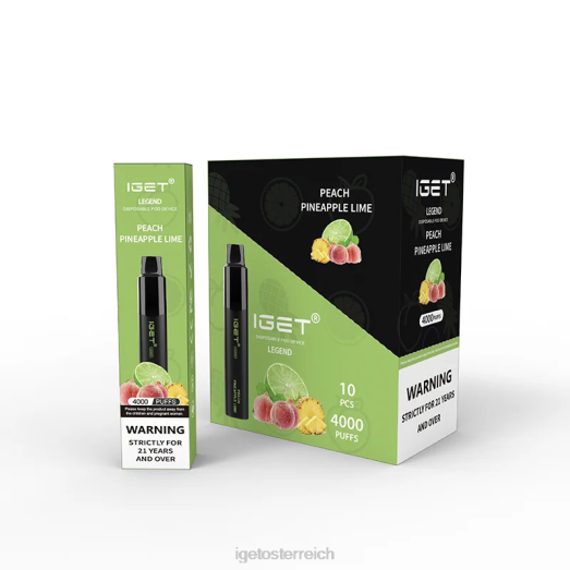 IGET Vape Shop - Legend 4000 Züge 8BTV338 Pfirsich-Ananas-Limette