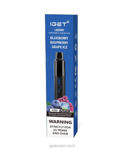 IGET Vape Shop - Legende 8BTV181 Blaubeer-Himbeer-Trauben-Eis