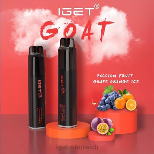 IGET Vape Shop - Ziege - 5000 Züge 8BTV657 Passionsfrucht-Trauben-Orangen-Eis