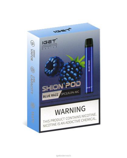 IGET Vape Sale - 3 x Shion 8BTV5 Blauer Razz