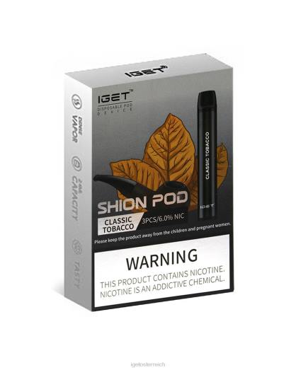 IGET Shop - 3 x Shion 8BTV9 klassischer Tabak