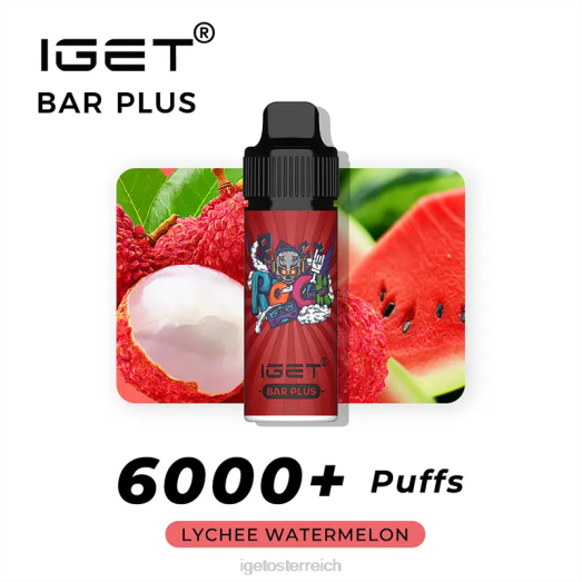 IGET Vape - bar plus - 6000 Züge 8BTV606 Litschi-Wassermelone