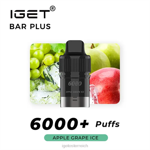 IGET Vape - Bar Plus Pod 6000 Züge 8BTV253 Apfel-Trauben-Eis