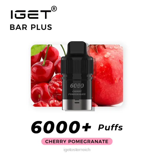 IGET Vape - Bar Plus Pod 6000 Züge 8BTV267 Kirschgranatapfel