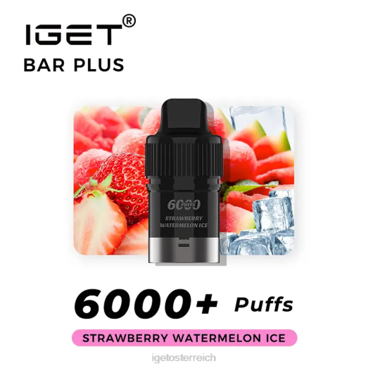 IGET Vape Sale - Bar Plus Pod 6000 Züge 8BTV271 Erdbeer-Wassermelonen-Eis