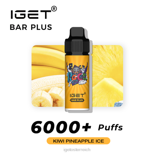 IGET Vape Shop - Riegel plus 6000 Züge 8BTV234 Kiwi-Ananas-Eis