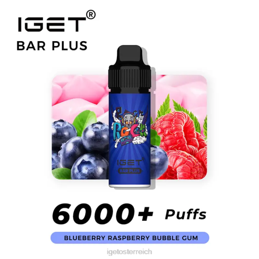 IGET Shop - Riegel plus 6000 Züge 8BTV240 Blaubeer-Himbeer-Kaugummi