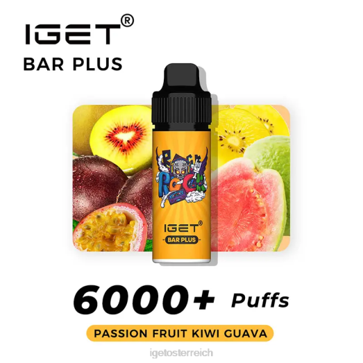 IGET Wholesale - Riegel plus 6000 Züge 8BTV251 Passionsfrucht-Kiwi-Guave